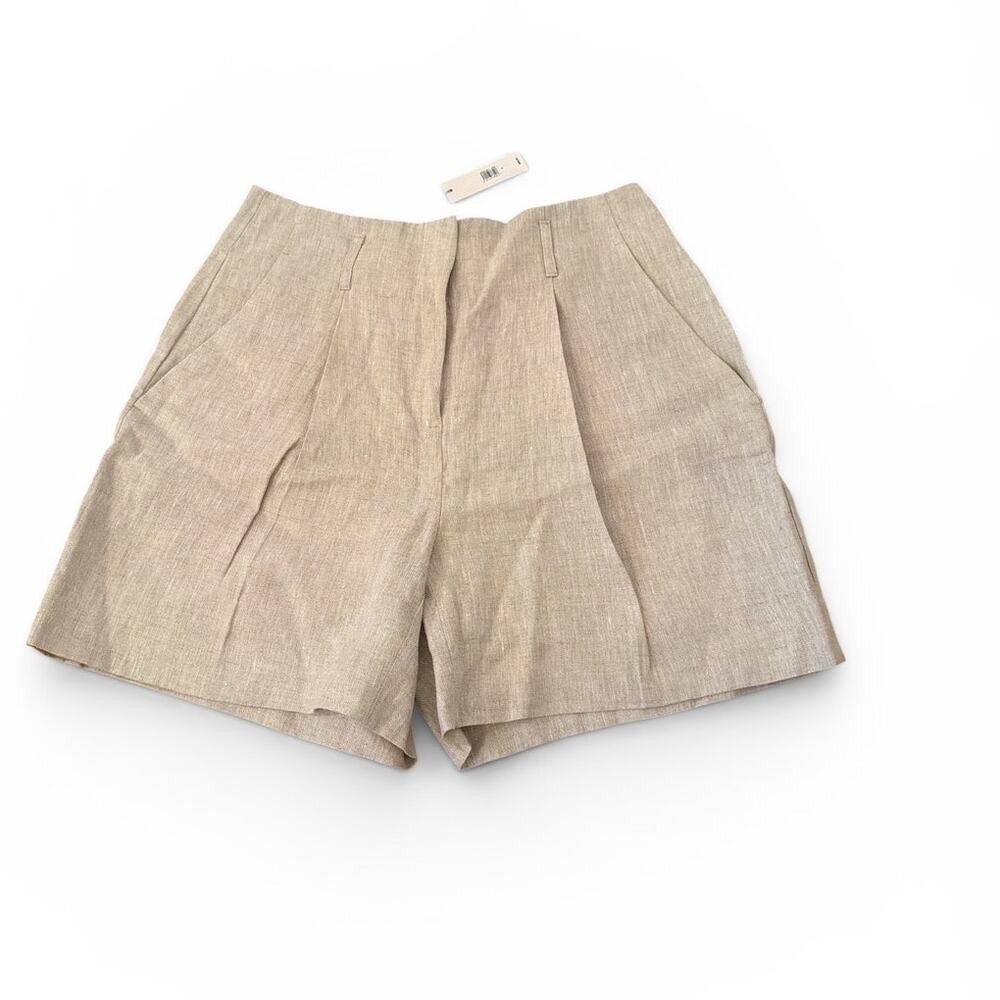 Banana Republic Flax Beige Linen Wide Leg Shorts Size 8